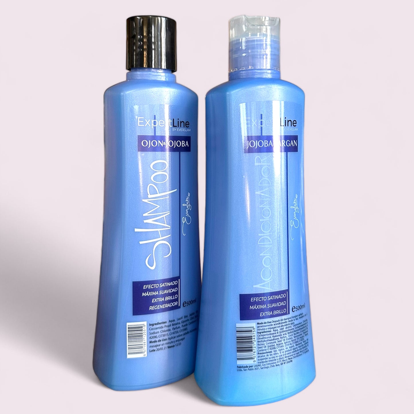 PACK SHAMPOO & ACONDICIONADOR EXPERT LINE JOJOBA 500 ML EVERGLAM