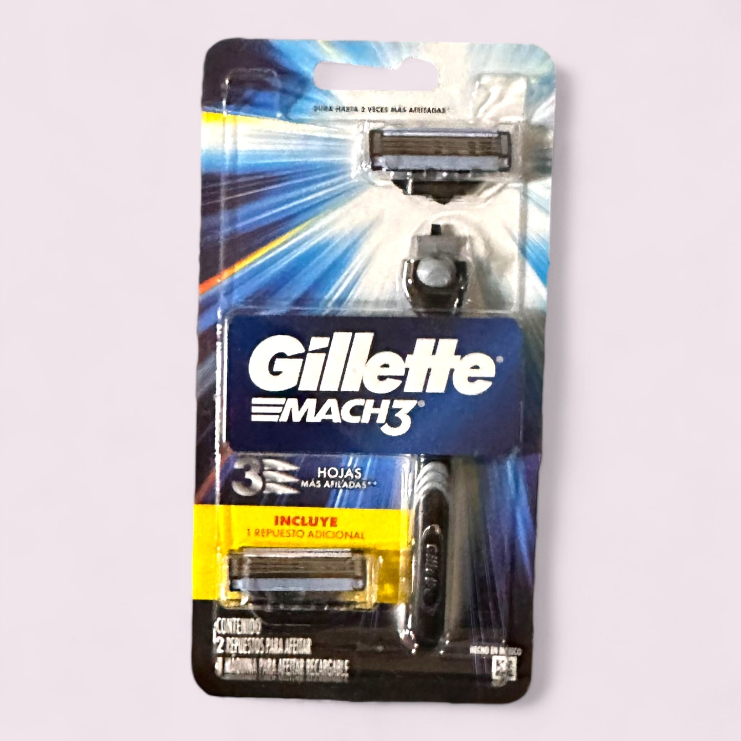 AFEITADO - GILLETTE MACH 3 MAQUINA DE AFEITAR RECARGABLE X1+1 REPUESTO