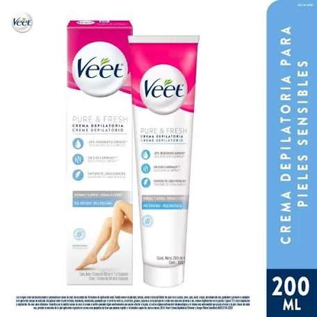 CREMA DEPILATORIA VEET PARA PIERNAS , CUERPO SENSIBLE Y PIEL DELICADA