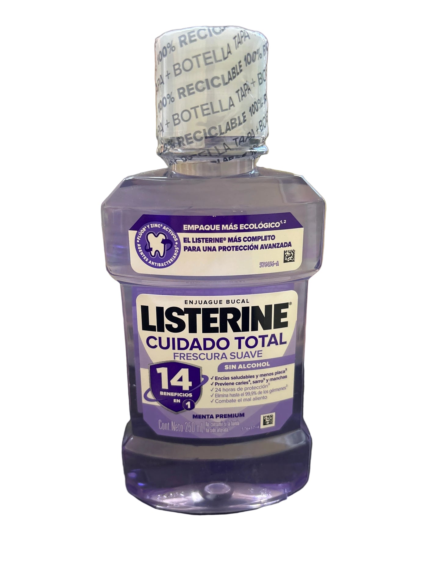 ENJUAGUE BUCAL LISTERINE 14 EN 1 SIN ALCOHOL 250ML