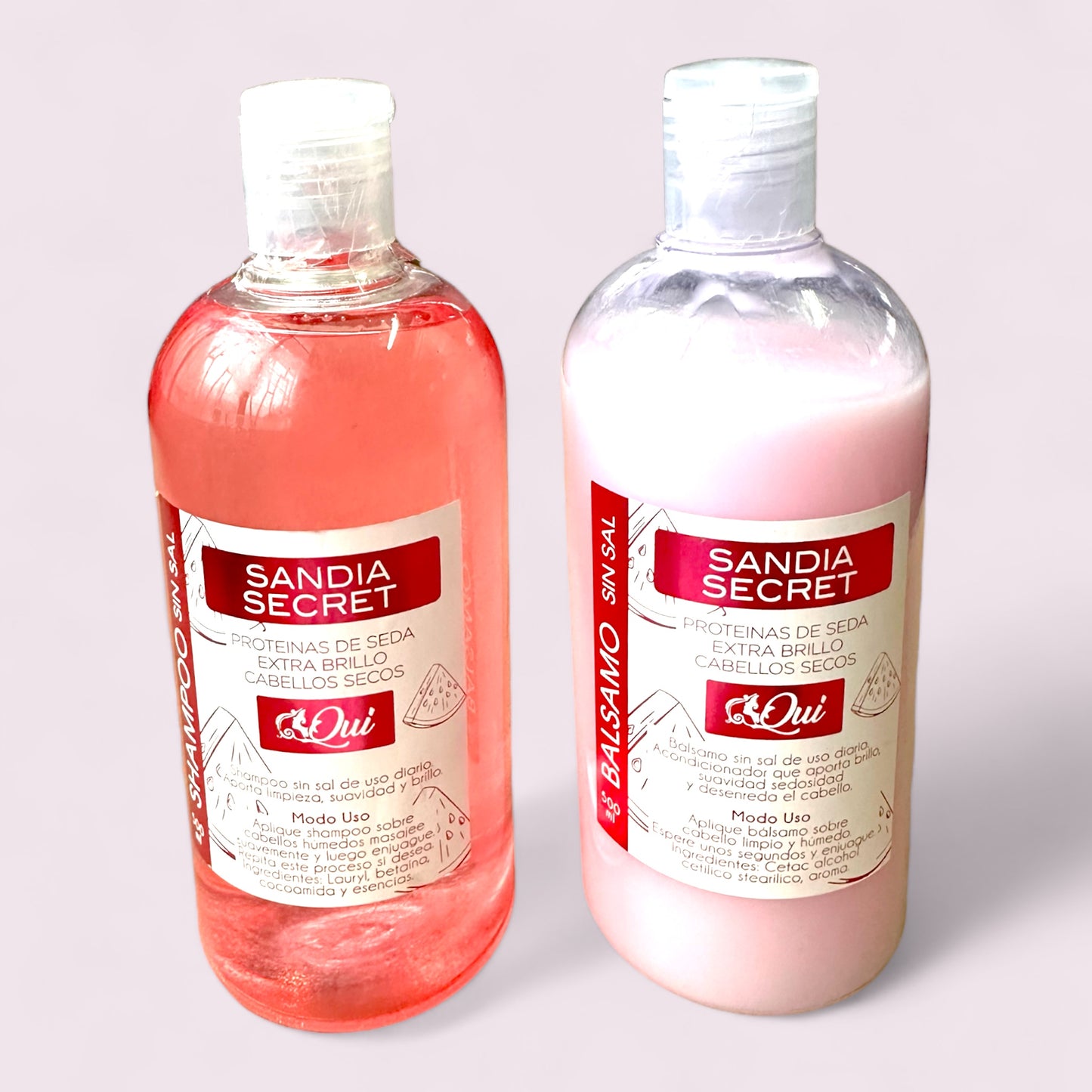 PACK SHAMPOO & ACONDICIONADOR SIN SAL SANDIA SECRET 500 ML