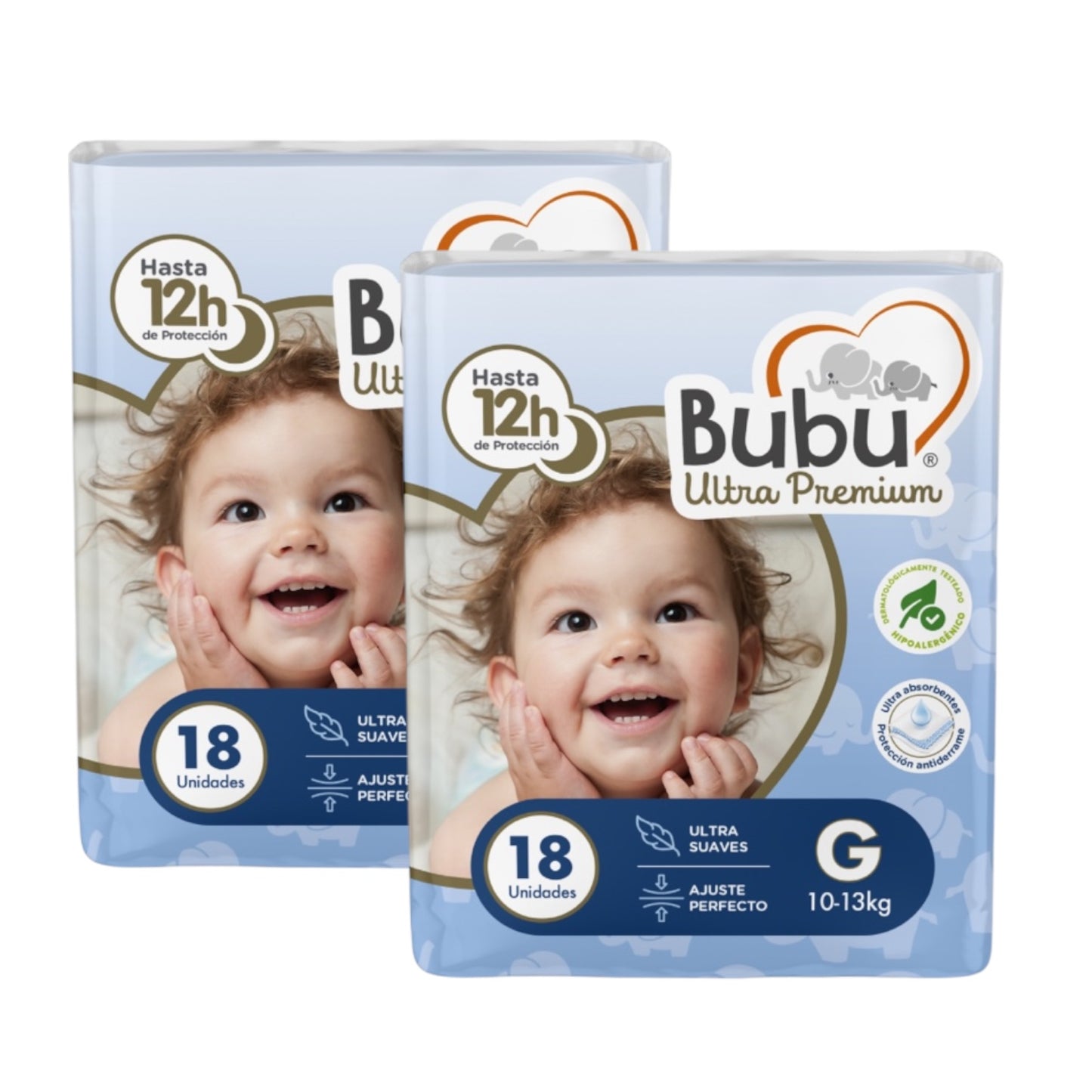 BUBU PAÑALES DESECHABLES PREMIUM TALLA G PACK X36 UNIDADES
