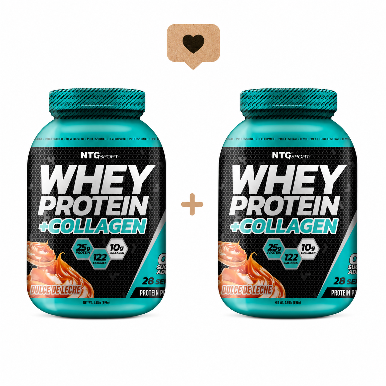 NTG SPORT - PACK 2 WHEY PROTEIN + COLÁGENO SABOR DULCE DE LECHE