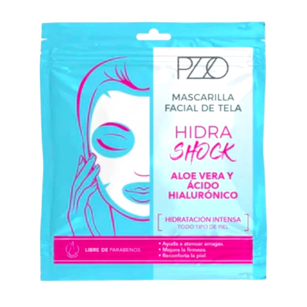 MASCARILLA FACIAL EN TELA PETRIZZIO HIDRA SHOCK ALOE VERA Y ACIDO HIALURONICO