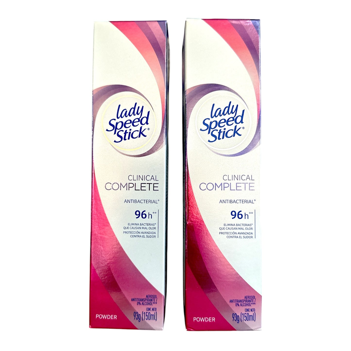 DESODORANTE MUJER LADY SPEED STICK PACK X2 CLINICAL COMPLETE S/ALCOHOL - 96 HORAS