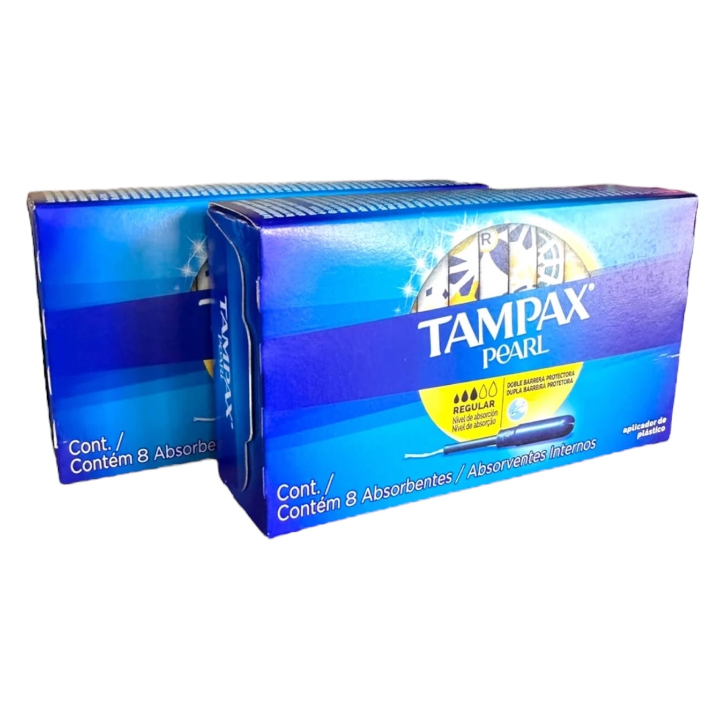 TAMPONES PACK TAMPAX PEARL REGULAR SIN FRAGANCIA X8 (2 UNIDADES)
