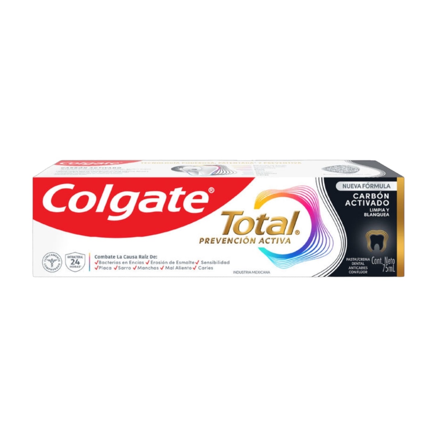 PASTA DENTAL COLGATE PREVENCION ACTIVA CARBON ACTIVADO 75ML