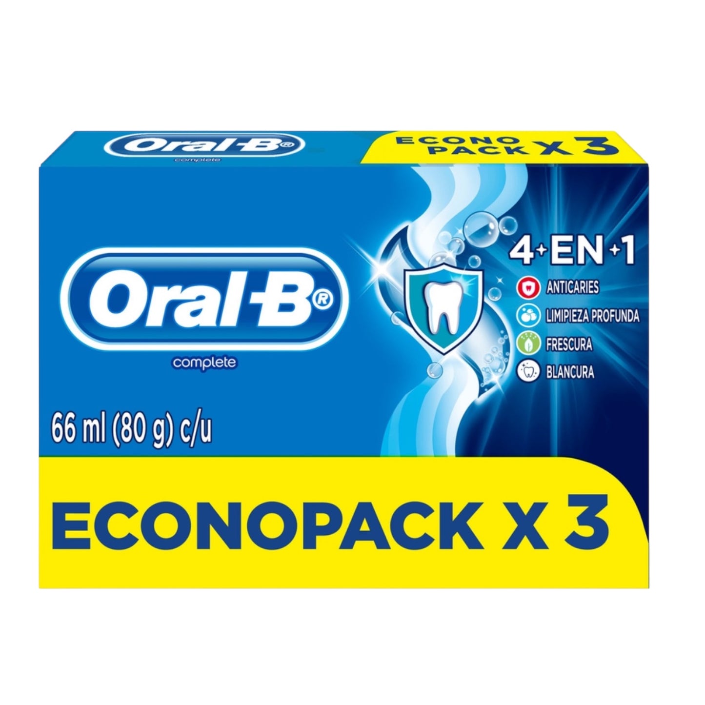 PASTA DENTAL 4 EN 1 MENTA SUAVE 80GR X3 UNIDADES ECONOPACK