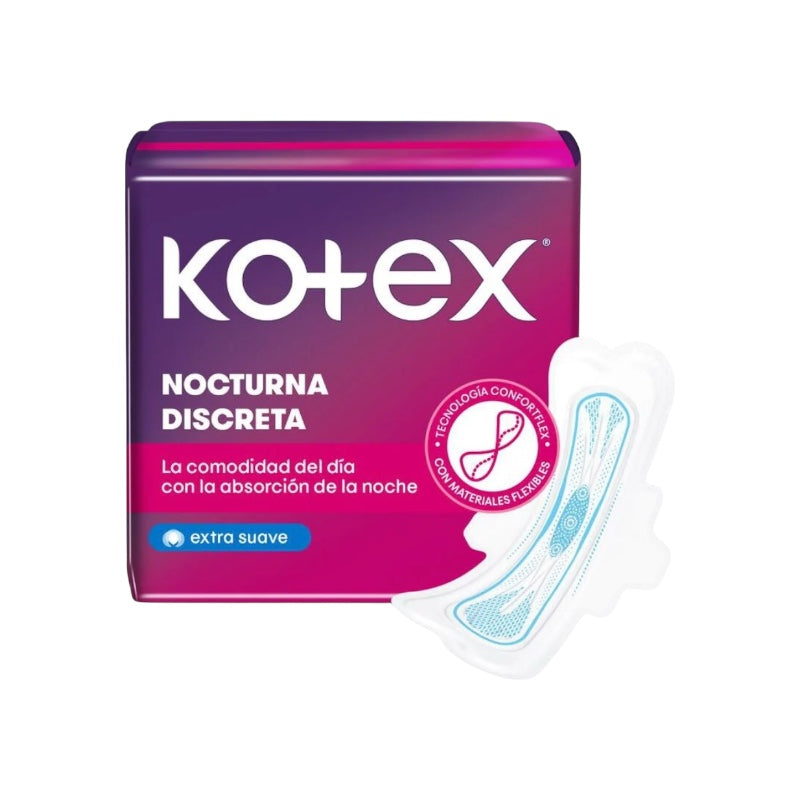TOALLITAS HIGIÉNICAS KOTEX NOCTURNA DISCRETA X12 FLUJO INTENSO