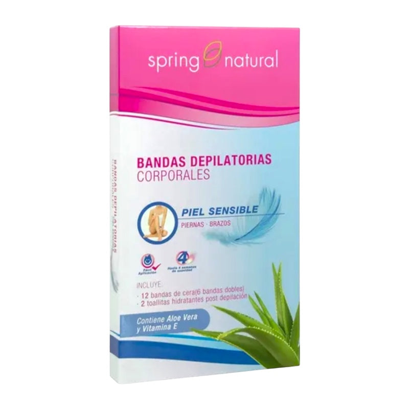 BANDAS DEPILATORIAS CORPORALES PIEL SENSIBLE (12 UNIDADES)