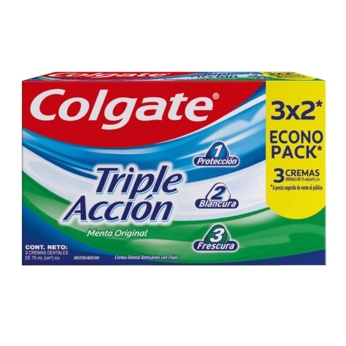 PASTA DENTAL COLGATE ECONO PACK TRIPLE ACCION XTRA FRESCURA 75ML X3