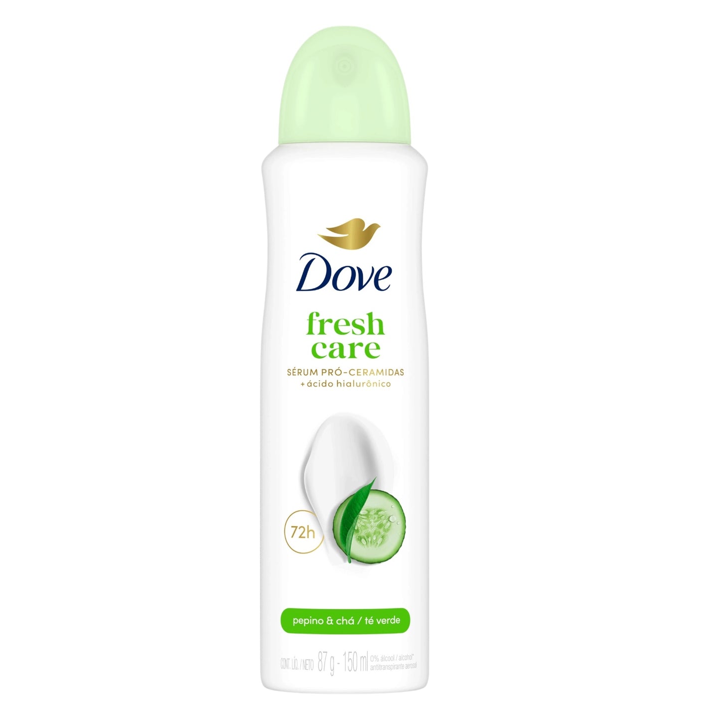 DESODORANTE MUJER DOVE FRESH CARE SPRAY PEPINO & CHA (TÉ VERDE) 72H S/ALCOHOL 150ML
