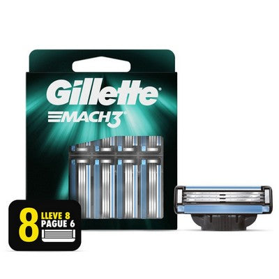 AFEITADO - GILLETTE MACH3 REPUESTO PARA MAQUINA DE AFEITAR 8 UNIDADES
