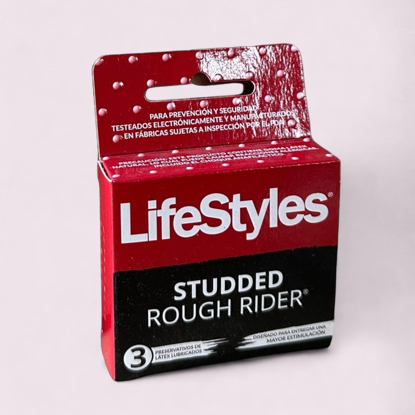 LIFESTYLES PRESERVATIVO ROUGH RIDER STUDDED x3