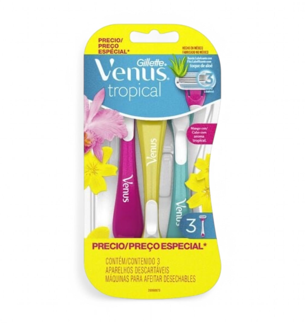 DEPILACION - GILLETTE VENUS TROPICAL MAQUINA DE AFEITAR DESECHABLE X3 UNIDADES