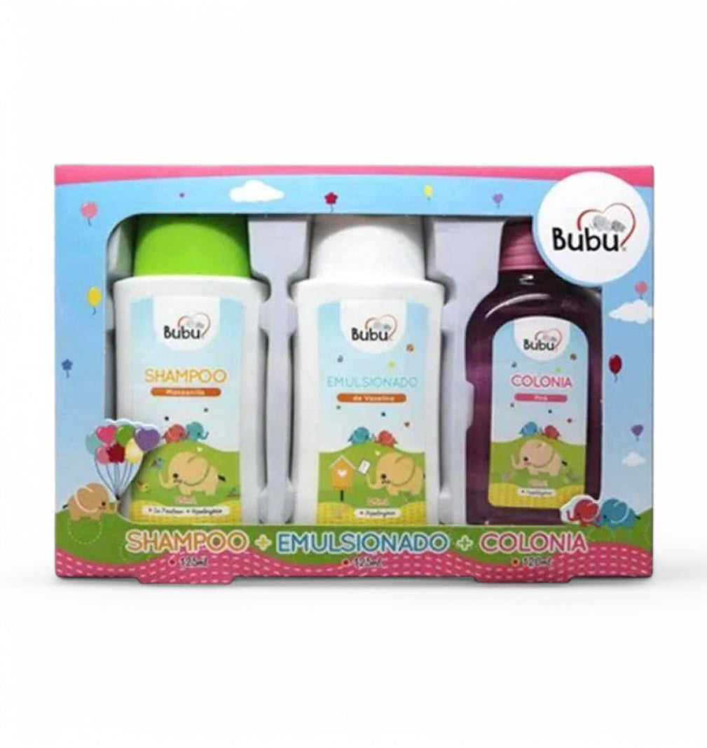 BUBU SET SHAMPOO 125ML+EMULSIONADO 125ML+COLONIA PINK 120ML