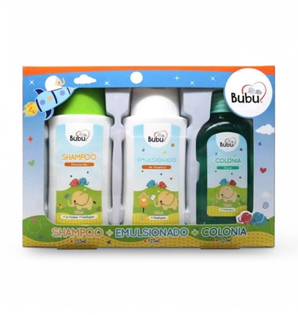 BUBU SET SHAMPOO 120ML + EMULSIONADO 120ML + COLONIA GREEN 125ML