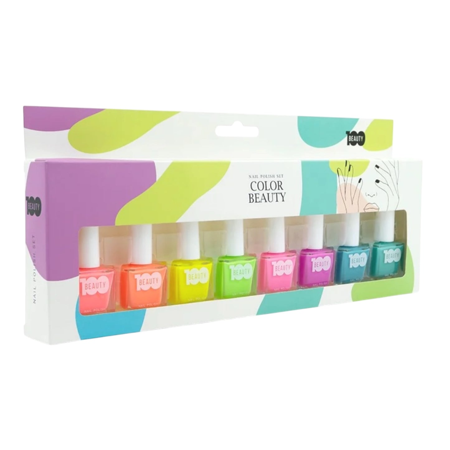 B100 ESMALTE DE UÑAS COLOR BEAUTY SET 8 UNIDADES