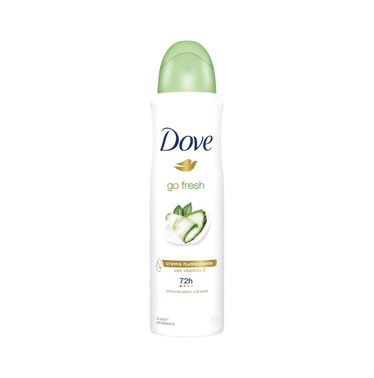DESODORANTE MUJER DOVE GO FRESH SPRAY ANTITRANSPIRANTE PEPINO/TE VERDE 72H S/A.150ML