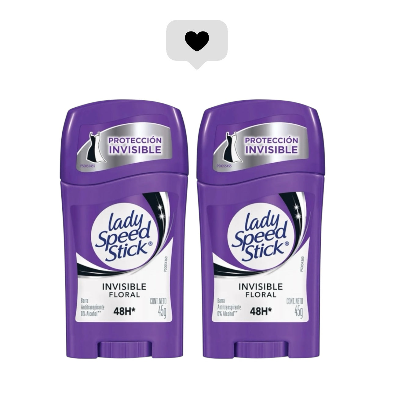 DESODORANTE MUJER PACK LADY SPEED STICK BARRA PROTECCION INVISIBLE FLORAL 48H X2 UNIDADES