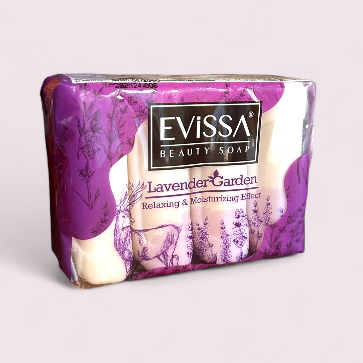 JABON EN BARRA EVISSA BEAUTY SOAP LAVENDER GARDEN 70G X4