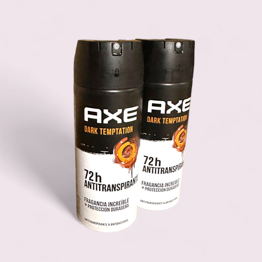 DESODORANTE HOMBRE AXE PACK 2 UNID. SPRAY ANTITRANSPIRANTE DARK TEMPTATION (EFECTO CHOCOLATE) 152ML 48H