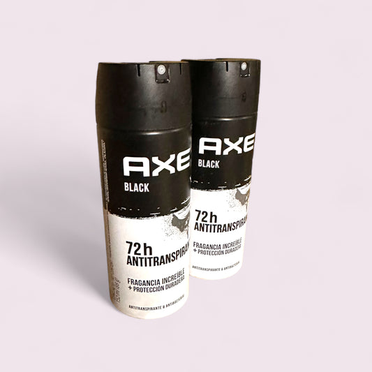 DESODORANTE HOMBRE AXE PACK 2 UNID. SPRAY ANTITRANSPIRANTE SECO BLACK 152ML 72H.