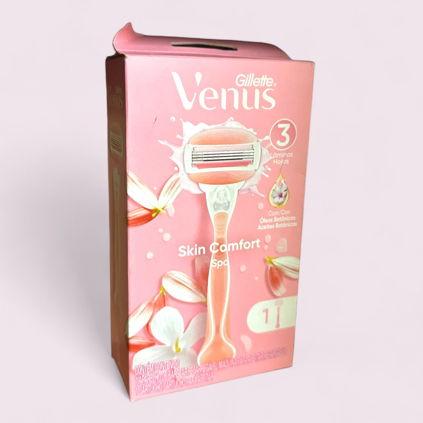 DEPILACION - GILLETTE VENUS SPA MAQUINA DE AFEITAR RECARGABLE 3 HOJAS +CARTUCHO+SOPORTE