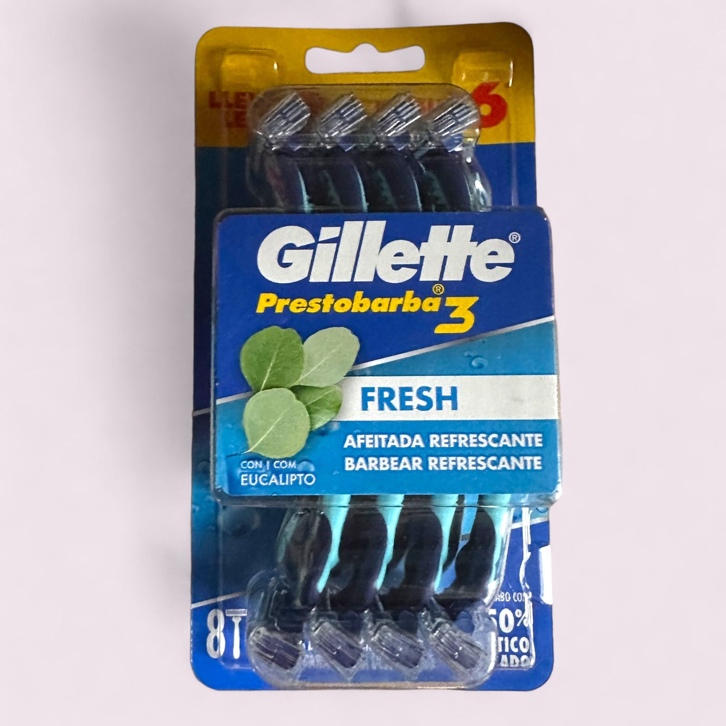 AFEITADO - GILLETTE PRESTOBARBA3 FRESH MAQUINA DE AFEITAR DESECHABLE X8 UNIDADES