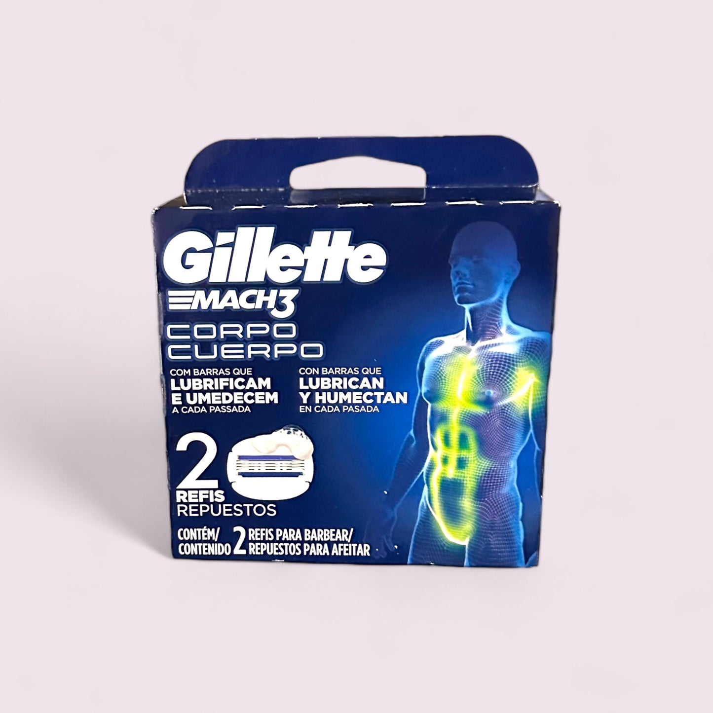 AFEITADO - GILLETTE MACH 3 CUERPO REPUESTOS PARA AFEITAR CON BARRAS LUBRICANTES X2