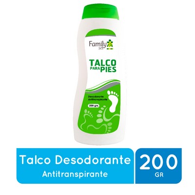 FAMILY SET TALCO DESOD. ANTITRANSPIRANTE PARA PIES 200 GRAMOS