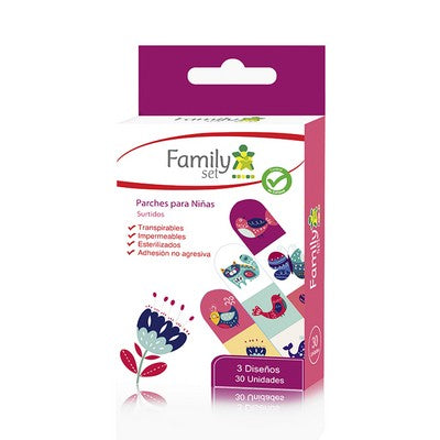 FAMILY SET PARCHE CURITA DISEÑO NIÑAS X30 UNIDADES