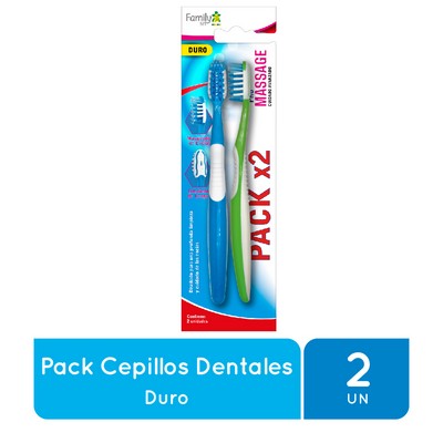 CEPILLO DENTAL FAMILY SET ADULTO DURO X2