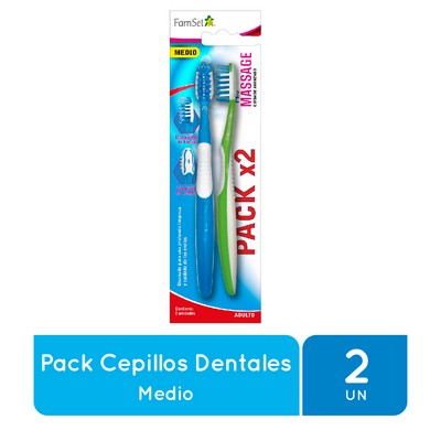 CEPILLO DENTAL FAMILY SET ADULTO MEDIO X2