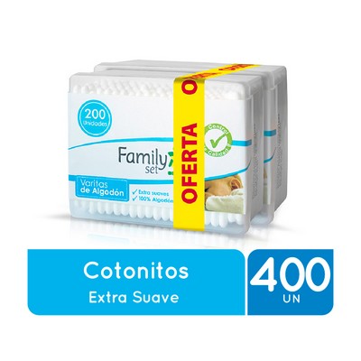 COTONITOS DE ALGODON FAMILY SET 200 X2 (400 UNIDADES)
