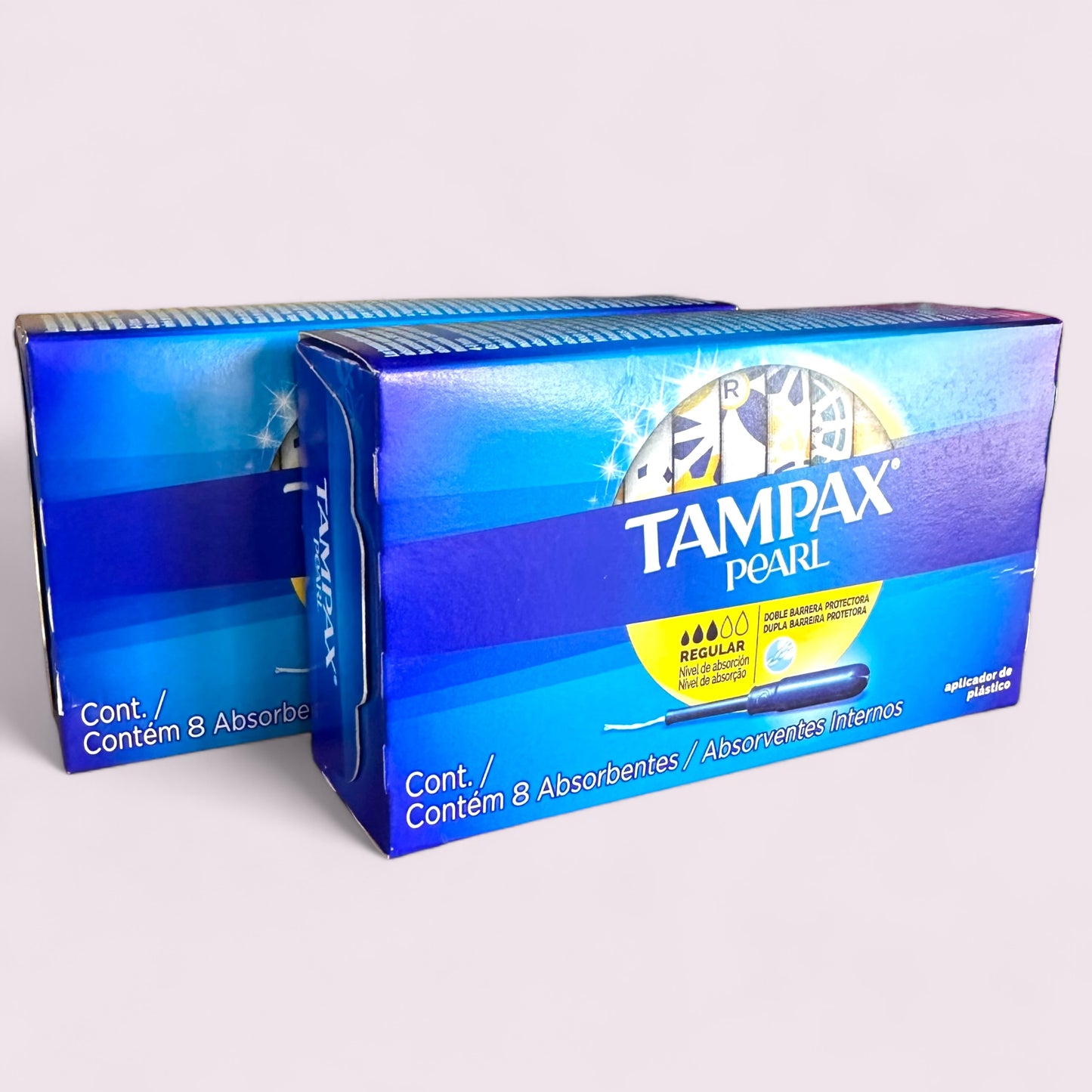 TAMPONES PACK TAMPAX PEARL REGULAR SIN FRAGANCIA X8 (2 UNIDADES)