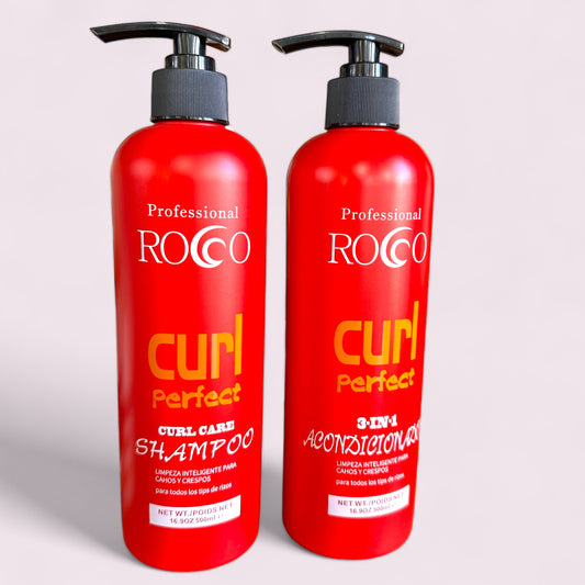 PACK SHAMPOO & ACONDICIONADOR ROCCO CURL PERFECT PARA CABELLO CRESPO 500 ML