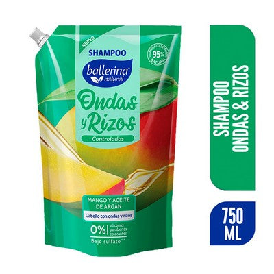 SHAMPOO BALLERINA ONDAS Y RIZOS CONTROLADOS 750 ML