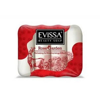 JABON EN BARRA EVISSA BEAUTY SOAP ROSA GARDEN 70G X4