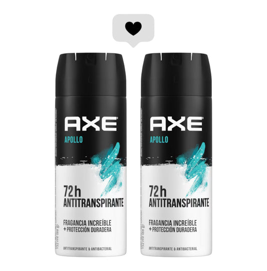 DESODORANTE HOMBRE AXE SPRAY ANTITRANSPIRANTE APOLLO 72 HRS PACK 2 UNIDADES