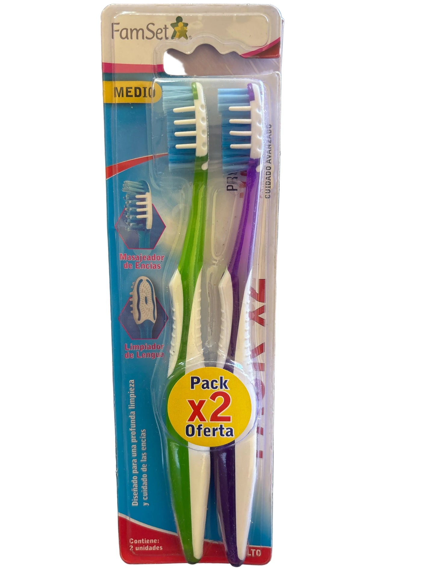 CEPILLO DENTAL MEDIO X2