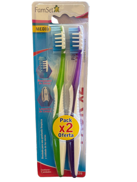 CEPILLO DENTAL MEDIO X2