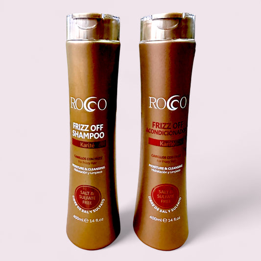 PACK SHAMPOO & ACONDICIONADOR ROCCO KARITÉ FRIZZ OFF 400ML