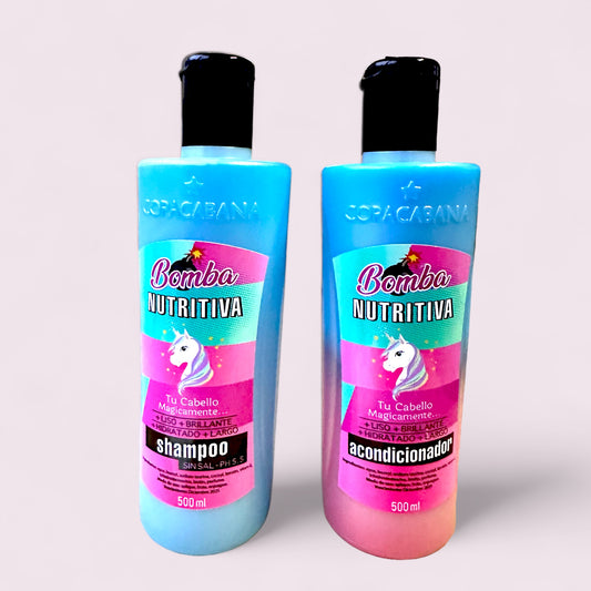 PACK SHAMPOO & ACONDICIONADOR BOMBA NUTRITIVA COPACABANA 500ML