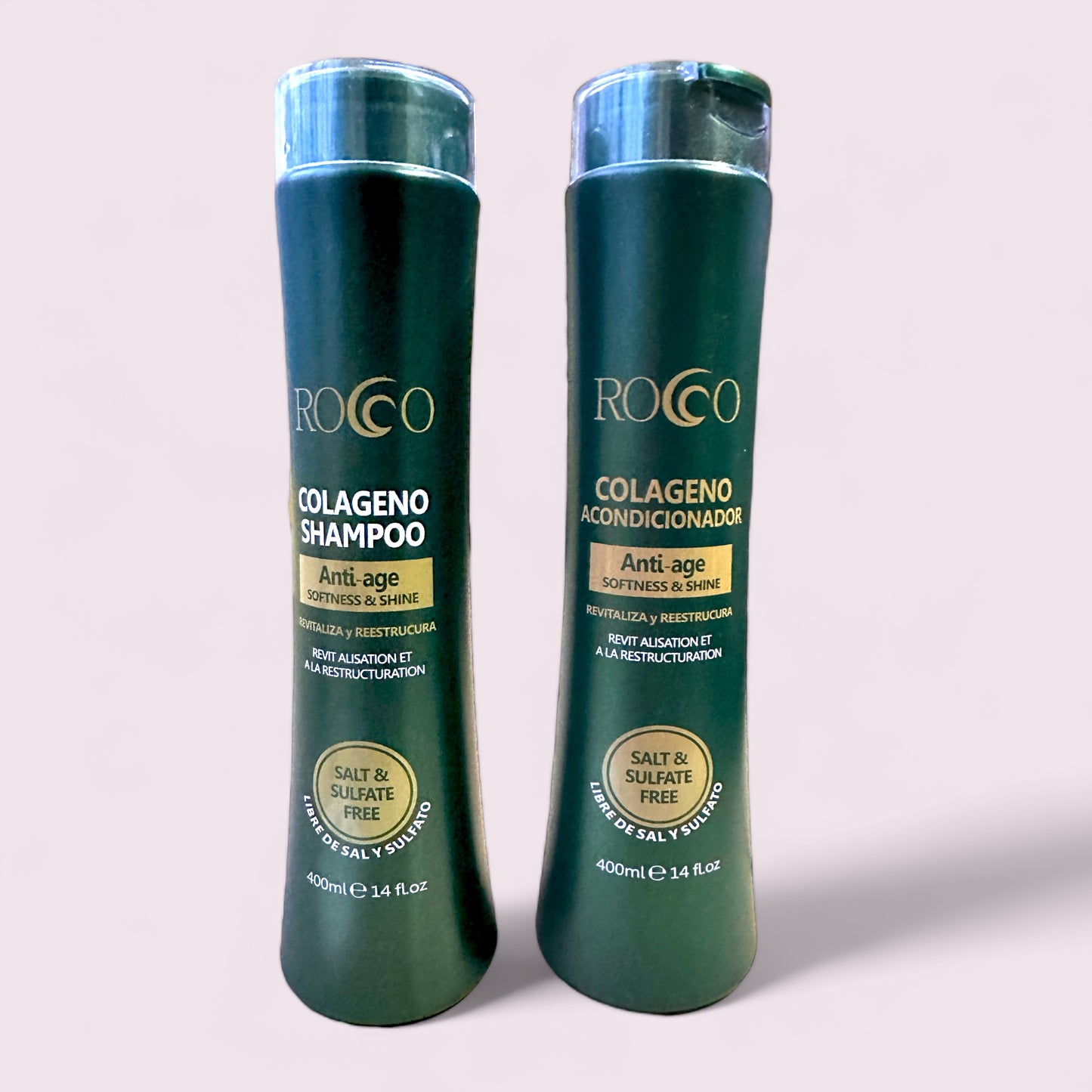 PACK SHAMPOO & ACONDICIONADOR ROCCO ANTIAGE ACONDICIONADOR COLAGENO SIN SAL 400ML