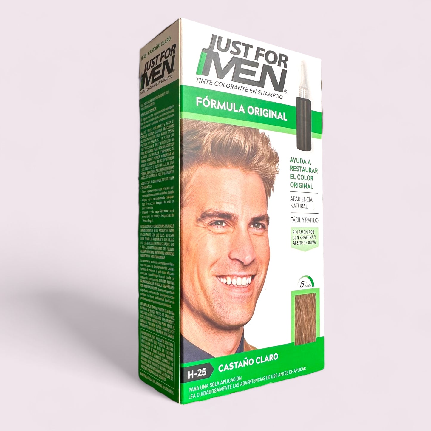 JUST FOR MEN TINTURA COLORANTE EN SHAMPOO CASTANO CLARO 60ML