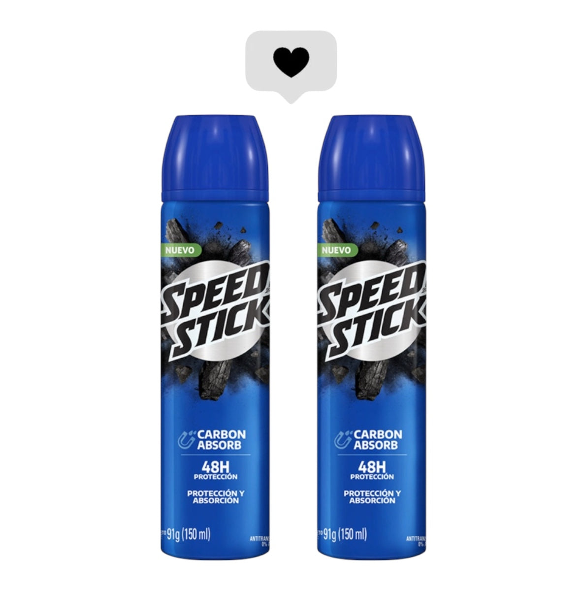 SPEED STICK CARBON ABSORB PACK DESODORANTE SPRAY ANTITRANSPIRANTE 48H X2 UNIDADES