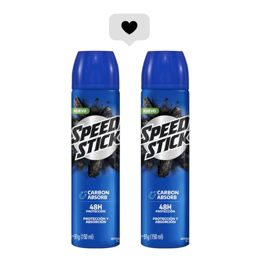 SPEED STICK CARBON ABSORB PACK DESODORANTE SPRAY ANTITRANSPIRANTE 48H X2 UNIDADES