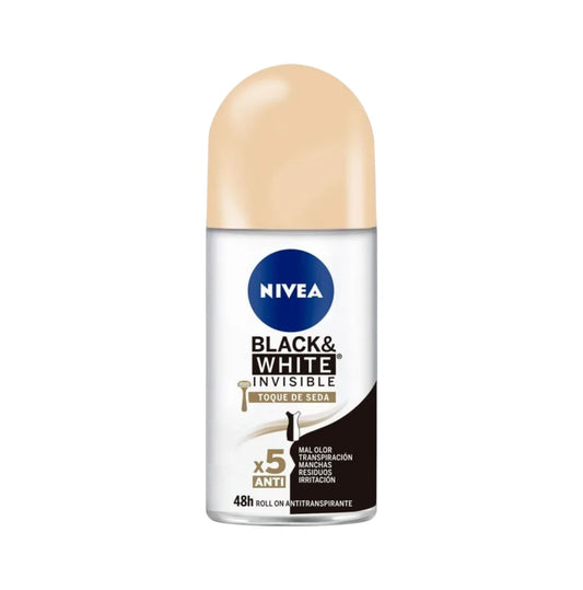 DESODORANTE NIVEA BLACK&WHITE DES. ROLL ON INVISIBLE SILKY SMOOTH 48HR 50ML