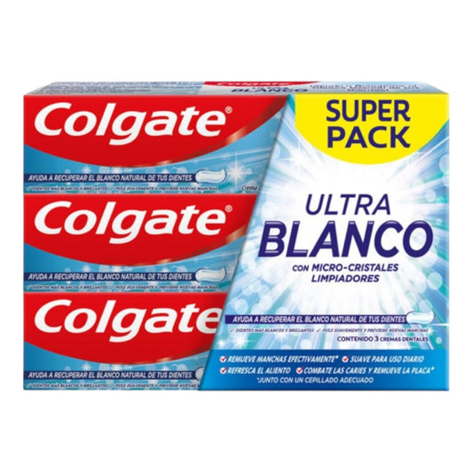 PASTA DENTAL COLGATE ULTRA BLANCO C/FLUOR 90GR 3X2